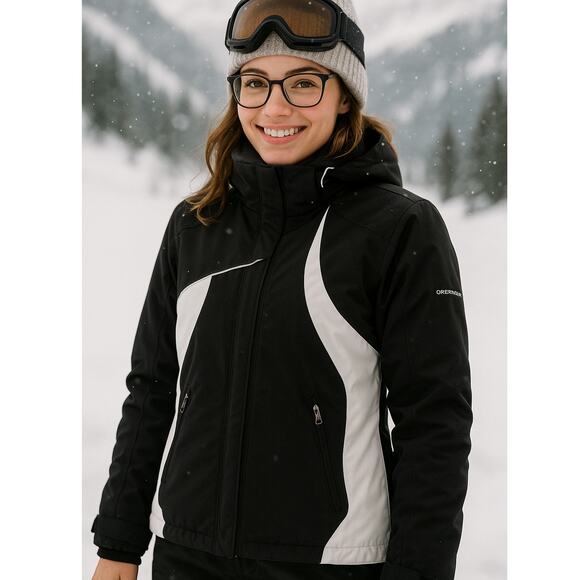 Obermeyer S Snowbird Ski/Snowboard Insulated Puffer Jacket $359 Hooded Black - Picture 1 of 10
